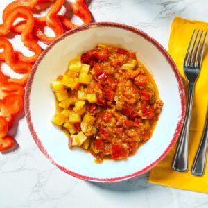 pollo con peperoni e patate al rosmarino - 330 g