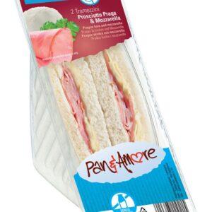 tramezzino senza lattosio prosciutto Praga e mozzarella – 6x135g