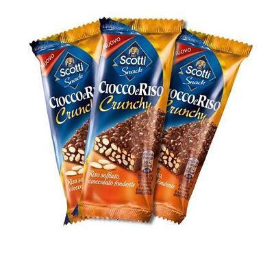 Cioccoriso Crunch – 36×25g. Riso Scotti. Confezione da 36 unità da 25 grammi cadauna. Costo unitario: euro 0,420